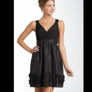 Max & Cleo Women Ruffle Pleated Fit & Flare Cocktail Party Dress Black Size 10